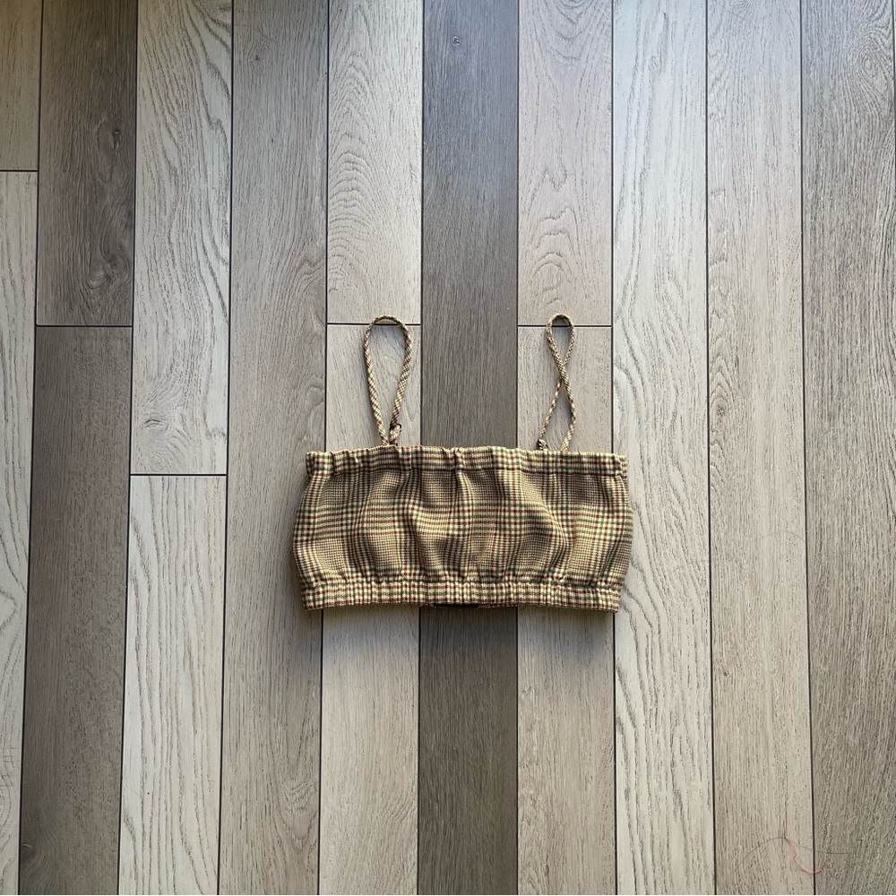 Valfre Plaid Crop Top with Spaghetti Straps